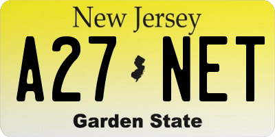NJ license plate A27NET