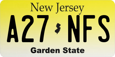 NJ license plate A27NFS