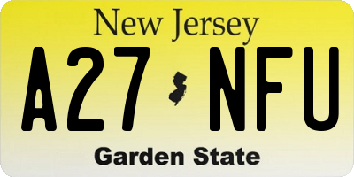 NJ license plate A27NFU