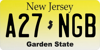 NJ license plate A27NGB
