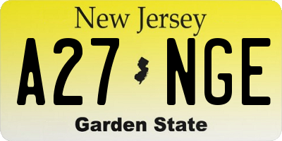 NJ license plate A27NGE