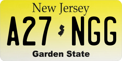 NJ license plate A27NGG