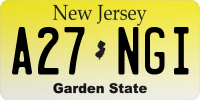 NJ license plate A27NGI