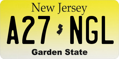 NJ license plate A27NGL