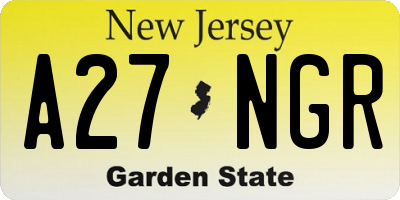 NJ license plate A27NGR