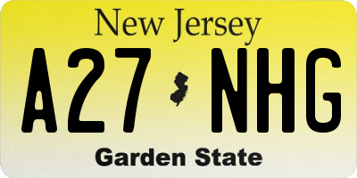 NJ license plate A27NHG