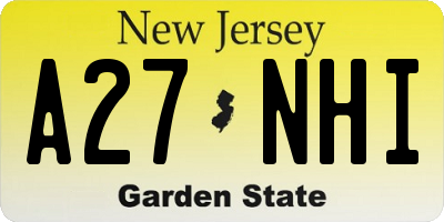NJ license plate A27NHI