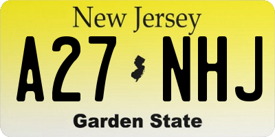 NJ license plate A27NHJ