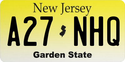 NJ license plate A27NHQ