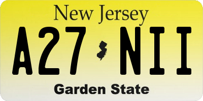 NJ license plate A27NII