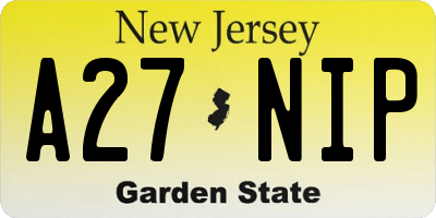NJ license plate A27NIP