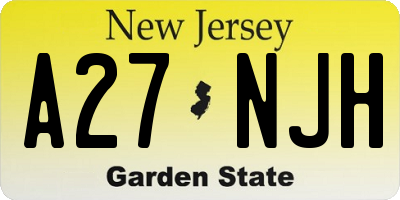 NJ license plate A27NJH