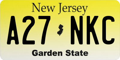 NJ license plate A27NKC