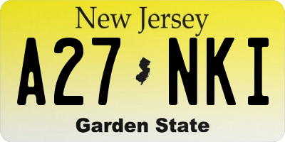 NJ license plate A27NKI