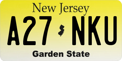 NJ license plate A27NKU