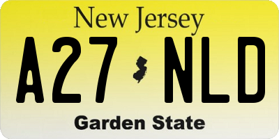 NJ license plate A27NLD