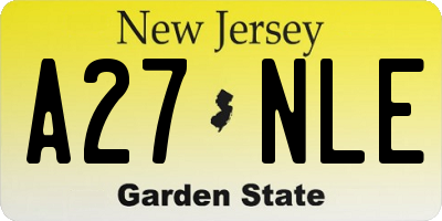NJ license plate A27NLE