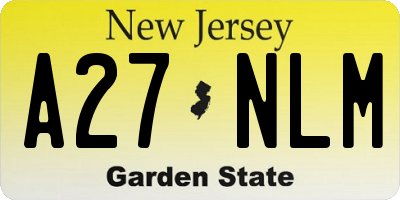 NJ license plate A27NLM