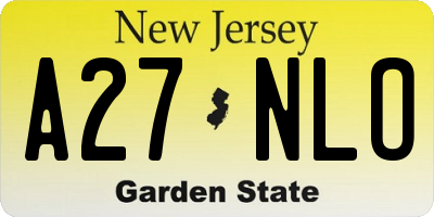 NJ license plate A27NLO