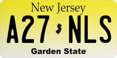 NJ license plate A27NLS