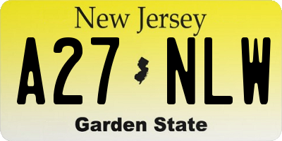 NJ license plate A27NLW