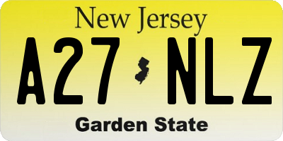 NJ license plate A27NLZ