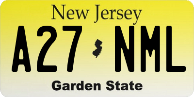 NJ license plate A27NML