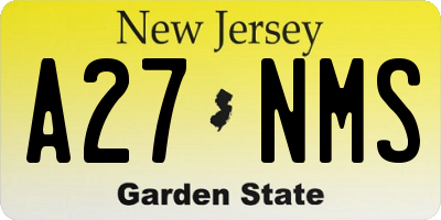 NJ license plate A27NMS