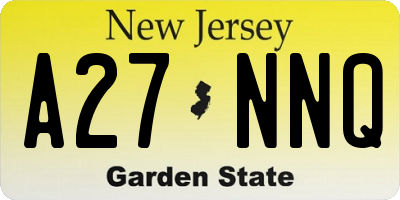 NJ license plate A27NNQ