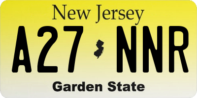 NJ license plate A27NNR