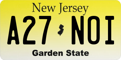 NJ license plate A27NOI