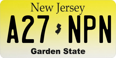 NJ license plate A27NPN
