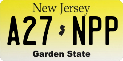 NJ license plate A27NPP