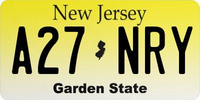 NJ license plate A27NRY