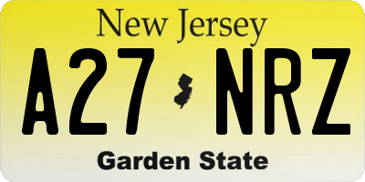 NJ license plate A27NRZ