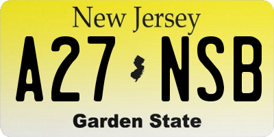 NJ license plate A27NSB