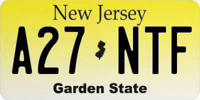 NJ license plate A27NTF