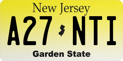 NJ license plate A27NTI