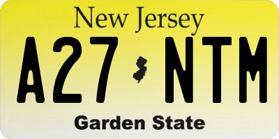 NJ license plate A27NTM