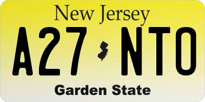 NJ license plate A27NTO