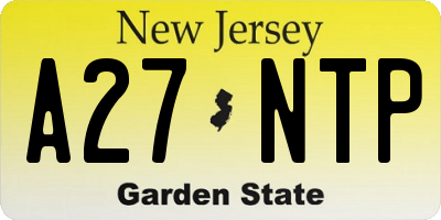 NJ license plate A27NTP