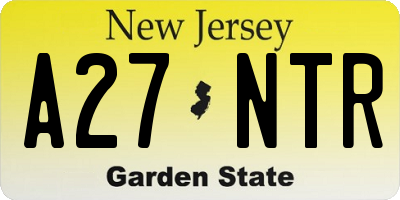 NJ license plate A27NTR