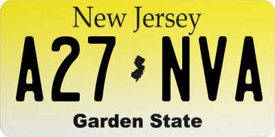 NJ license plate A27NVA