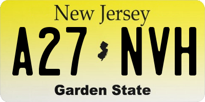NJ license plate A27NVH