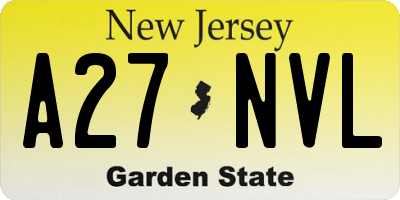 NJ license plate A27NVL