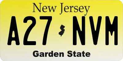 NJ license plate A27NVM