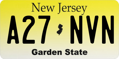 NJ license plate A27NVN
