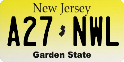 NJ license plate A27NWL