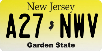 NJ license plate A27NWV