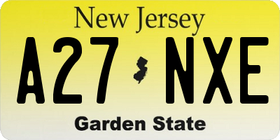 NJ license plate A27NXE